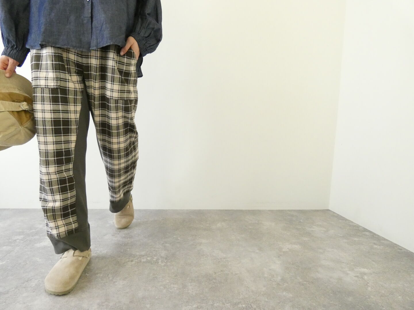 vb コンビネーションデザインパンツ　KHAチェックの商品画像6