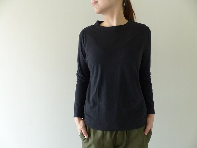 homspun(ホームスパン) 天竺長袖Tシャツ(5)ブラックの商品画像1