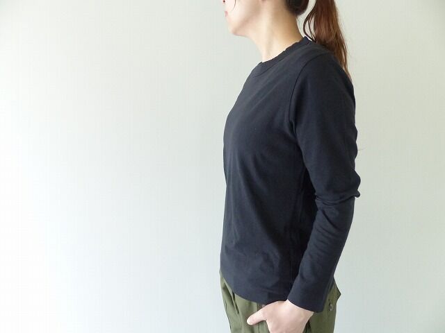 homspun(ホームスパン) 天竺長袖Tシャツ(5)ブラックの商品画像6
