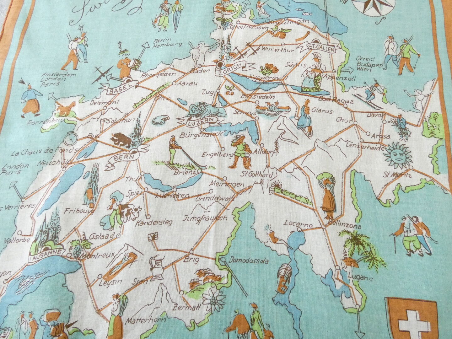 快晴堂(かいせいどう) バンダナ/スイス・Map柄の商品画像23