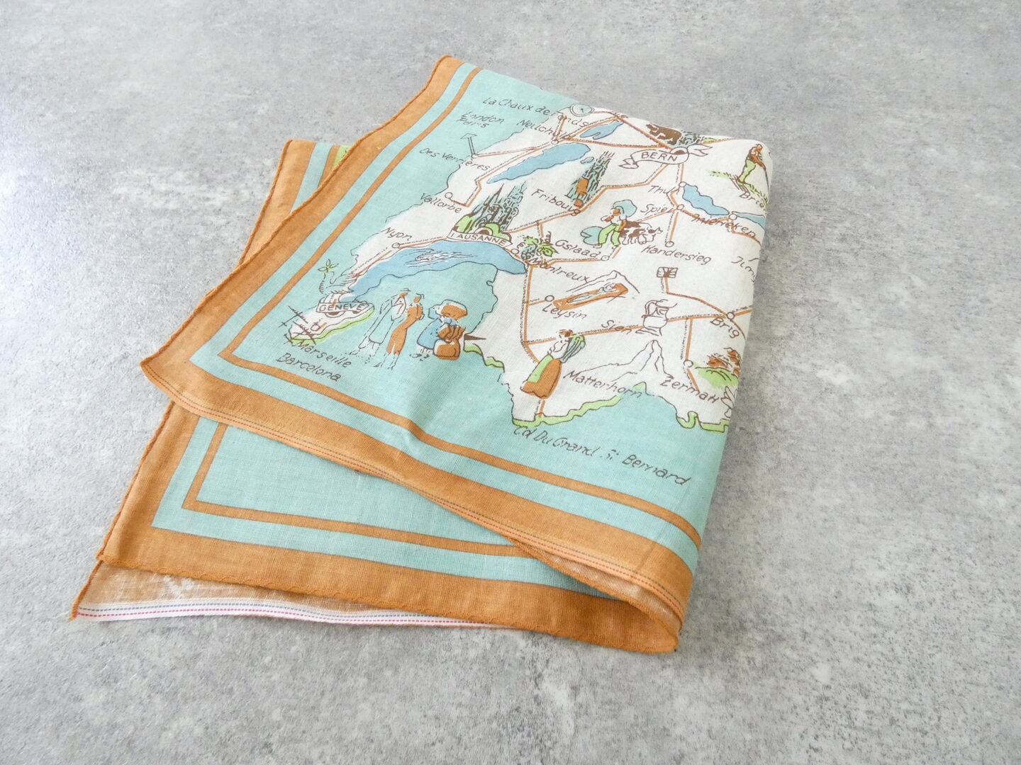 快晴堂(かいせいどう) バンダナ/スイス・Map柄の商品画像8