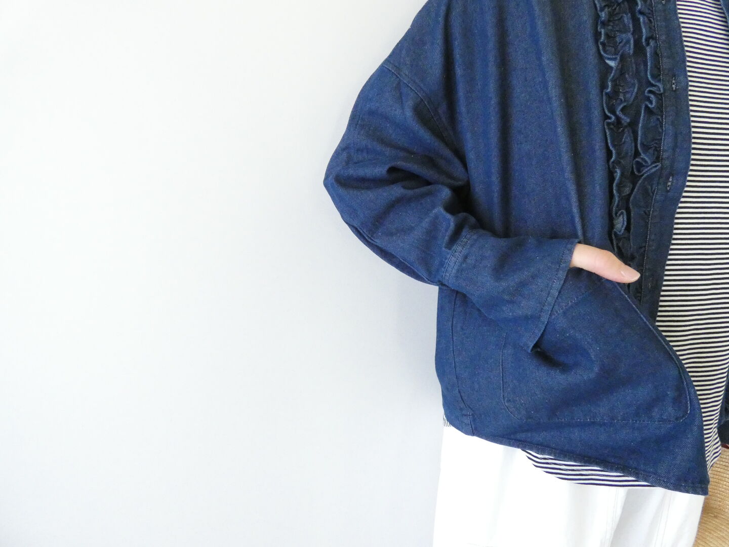 mao made(マオメイド) T/Cデニムシリーズ ふりふりフリルカバーオールの商品画像22
