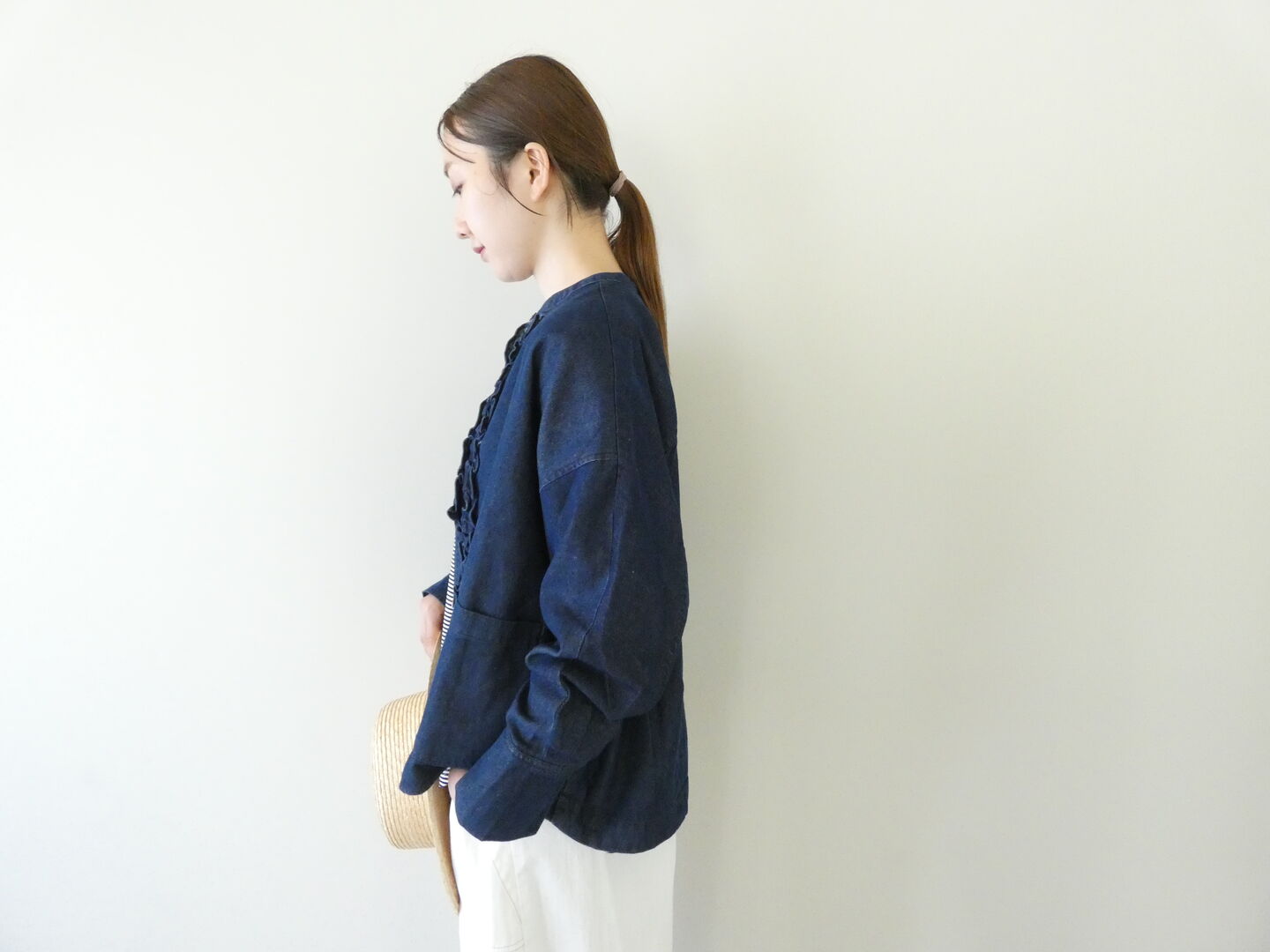 mao made(マオメイド) T/Cデニムシリーズ ふりふりフリルカバーオールの商品画像5