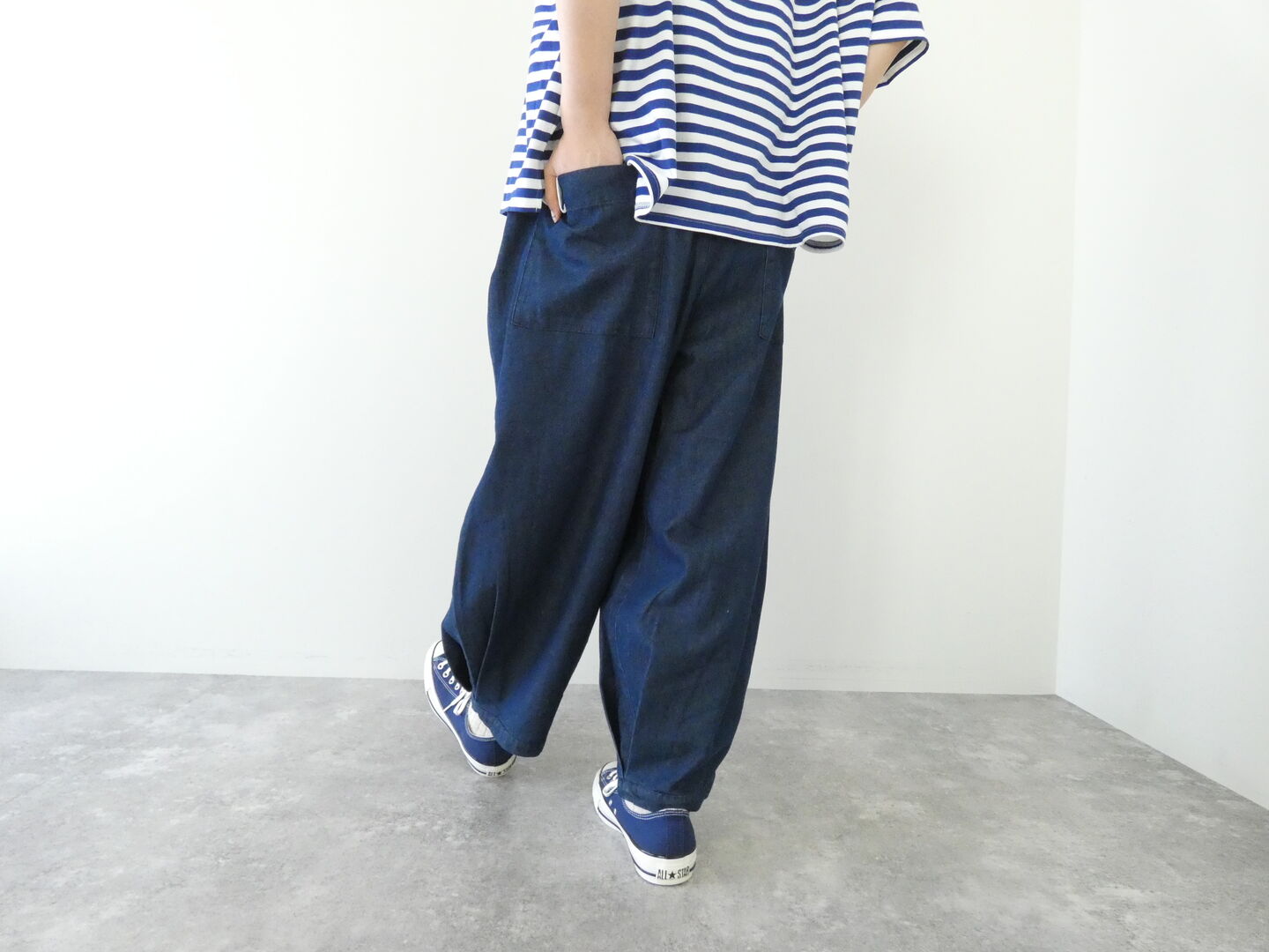 mao made(マオメイド) T/Cデニム　裾サイドタックバルーンパンツの商品画像7