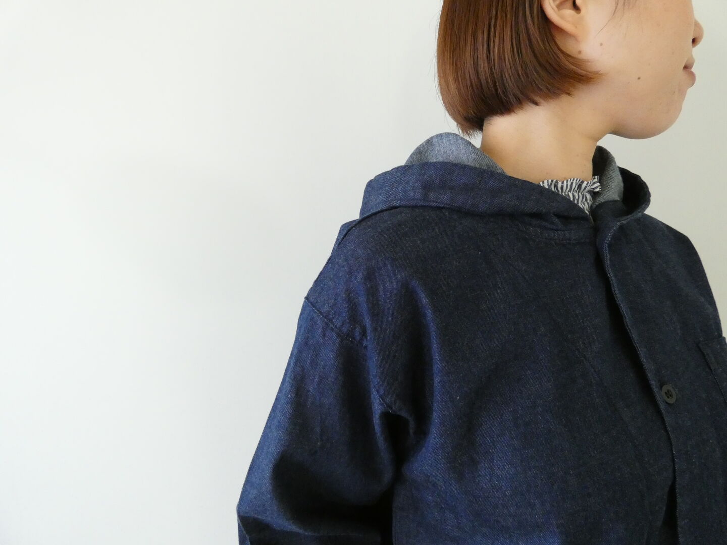 MidiUmi(ミディウミ) denim hooded shirt　フーディッドシャツの商品画像2