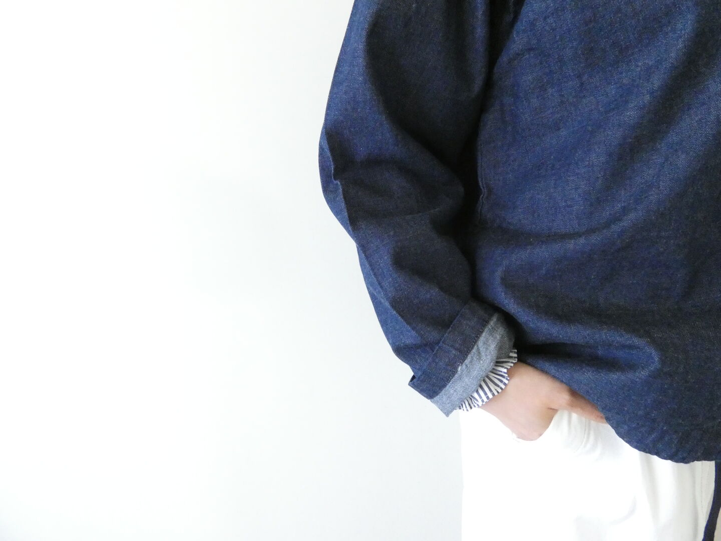MidiUmi(ミディウミ) denim hooded shirt　フーディッドシャツの商品画像7