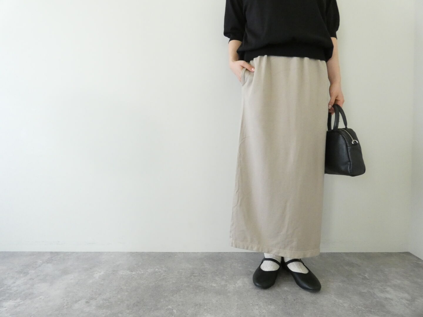 RINEN(リネン) 40/2スーピマ裏毛ペンシルスカートの商品画像1
