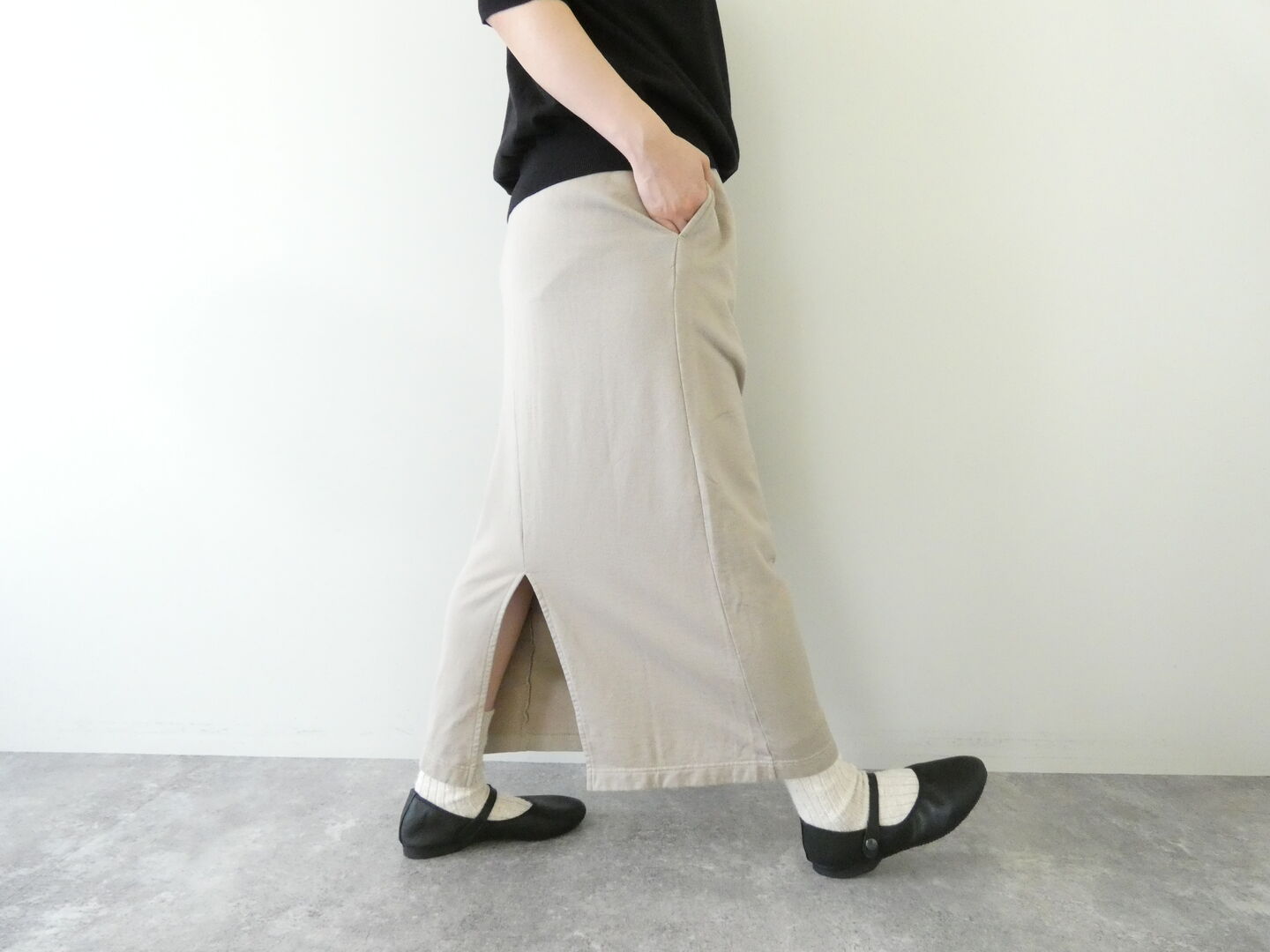 RINEN(リネン) 40/2スーピマ裏毛ペンシルスカートの商品画像2