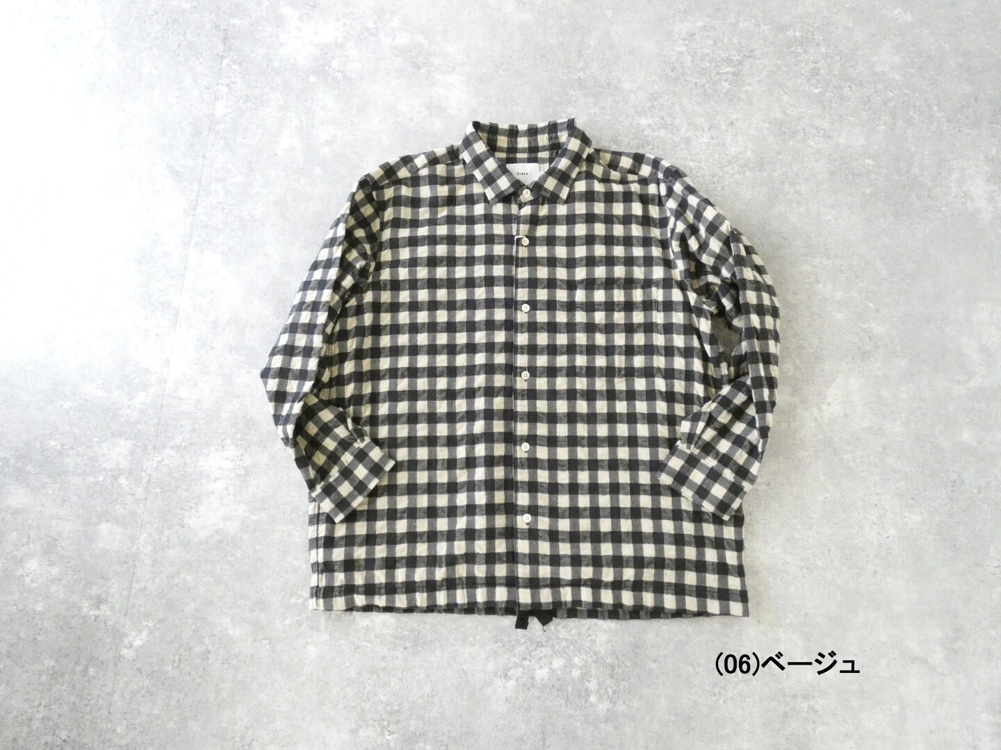 RINEN(リネン) コットンチェック起毛 裾ヒモレギュラーカラーシャツの商品画像28