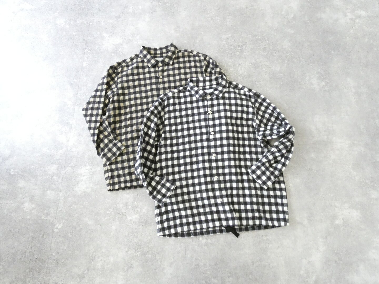 RINEN(リネン) コットンチェック起毛 裾ヒモレギュラーカラーシャツの商品画像3