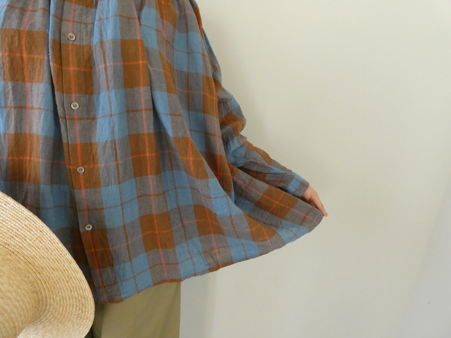 ichiAntiquite's(イチアンティークス) CHECK SHIRT　コットンリネンチェックシャツの商品画像17