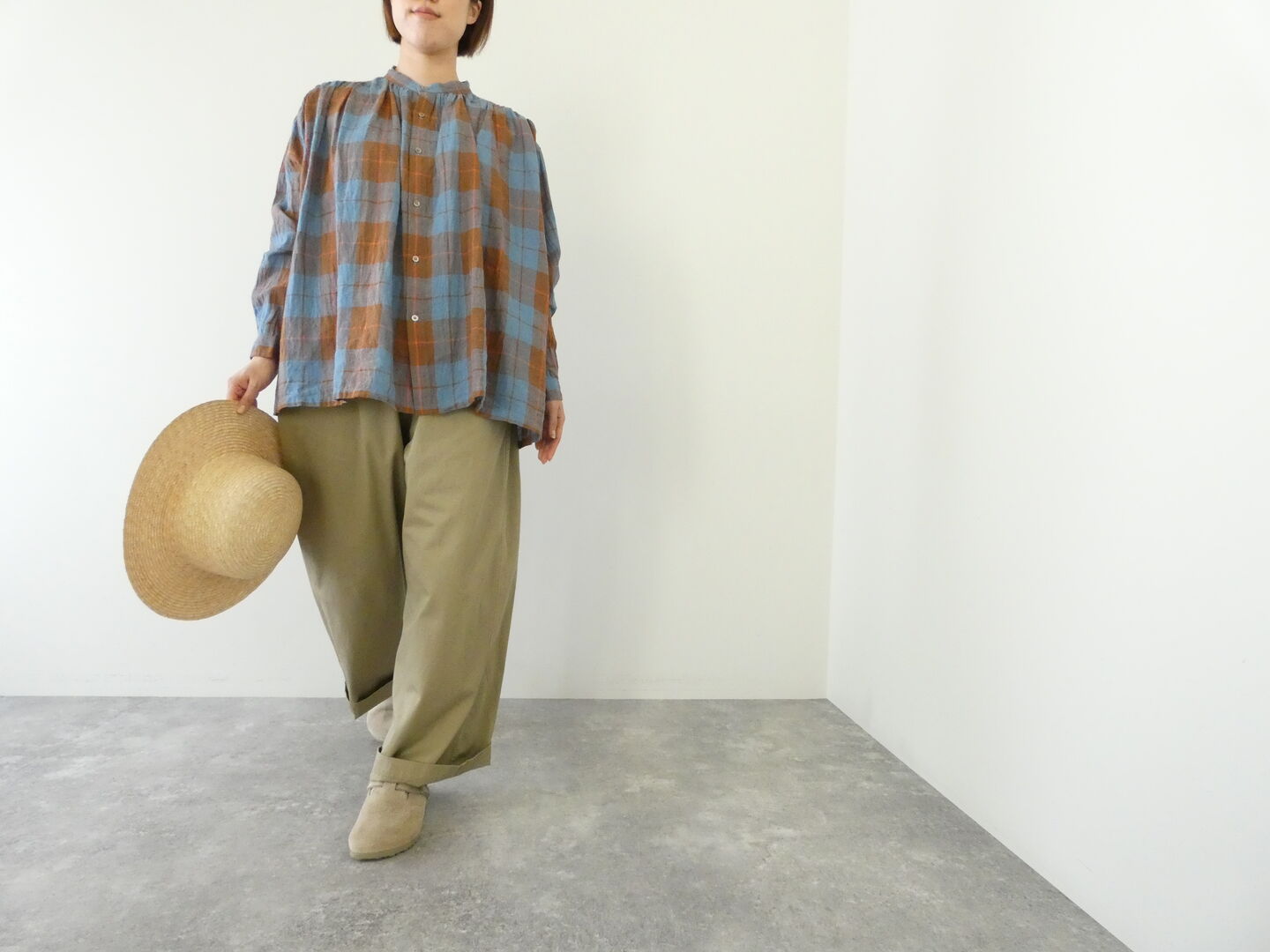 ichiAntiquite's(イチアンティークス) CHECK SHIRT　コットンリネンチェックシャツの商品画像7