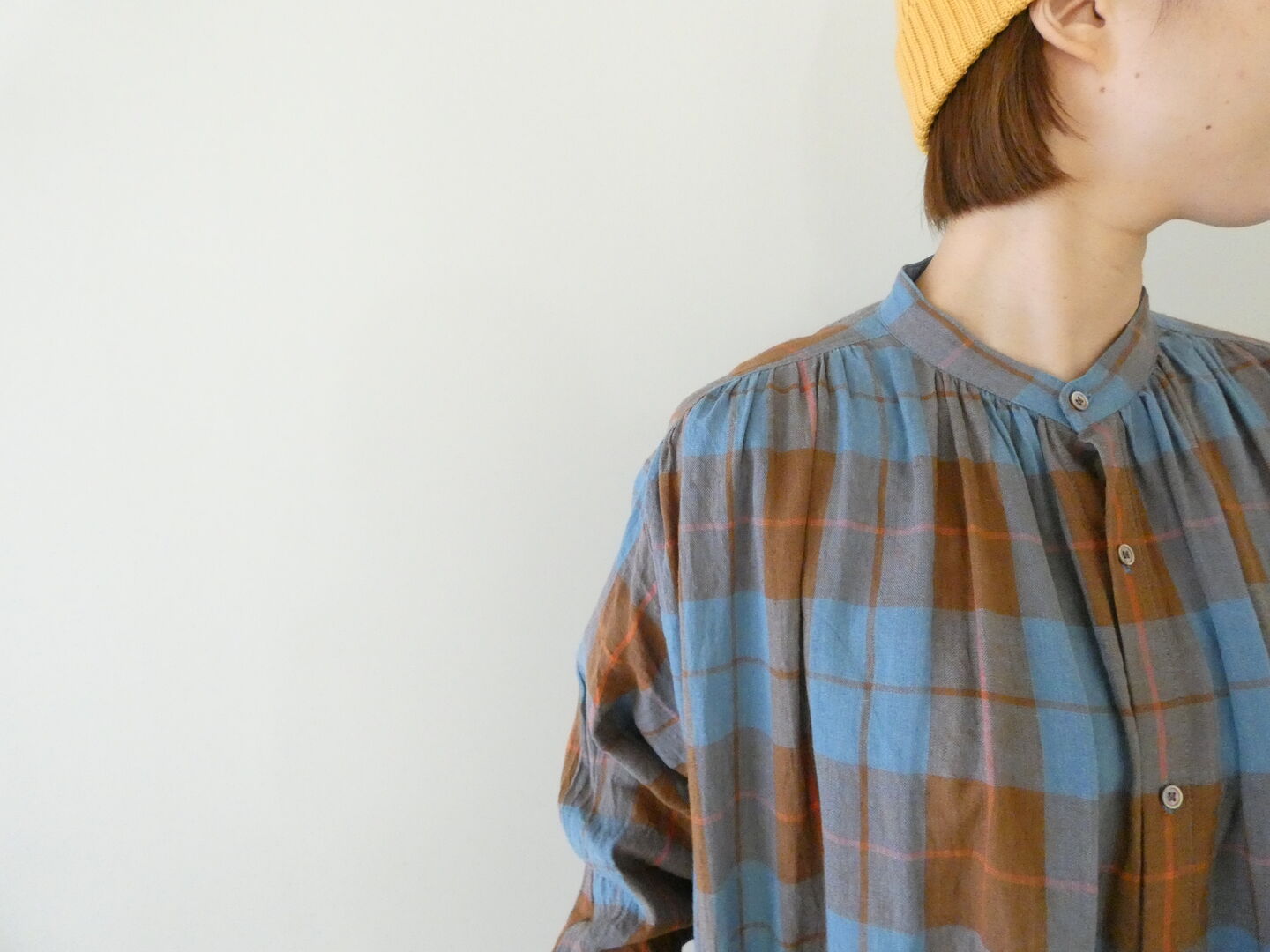 ichiAntiquite's(イチアンティークス) CHECK DRESS　コットンリネンチェックドレスの商品画像21