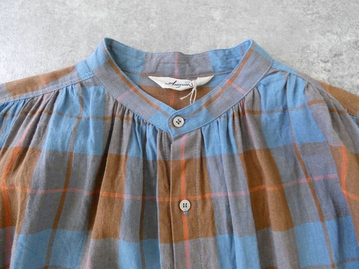 ichiAntiquite's(イチアンティークス) CHECK DRESS　コットンリネンチェックドレスの商品画像23