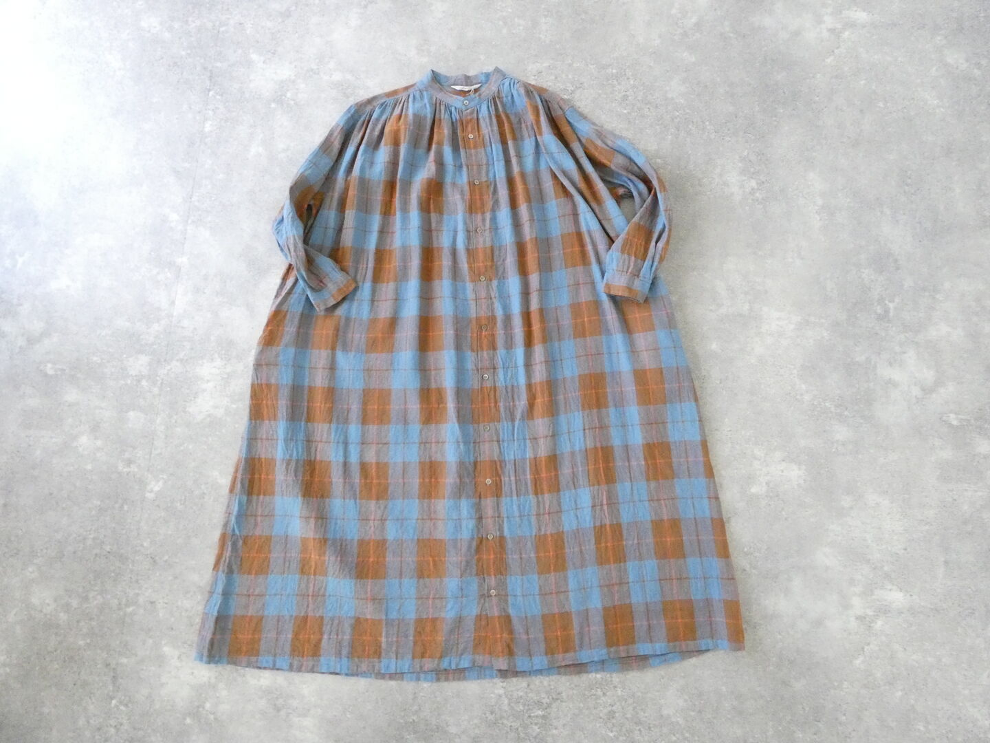 ichiAntiquite's(イチアンティークス) CHECK DRESS　コットンリネンチェックドレスの商品画像3