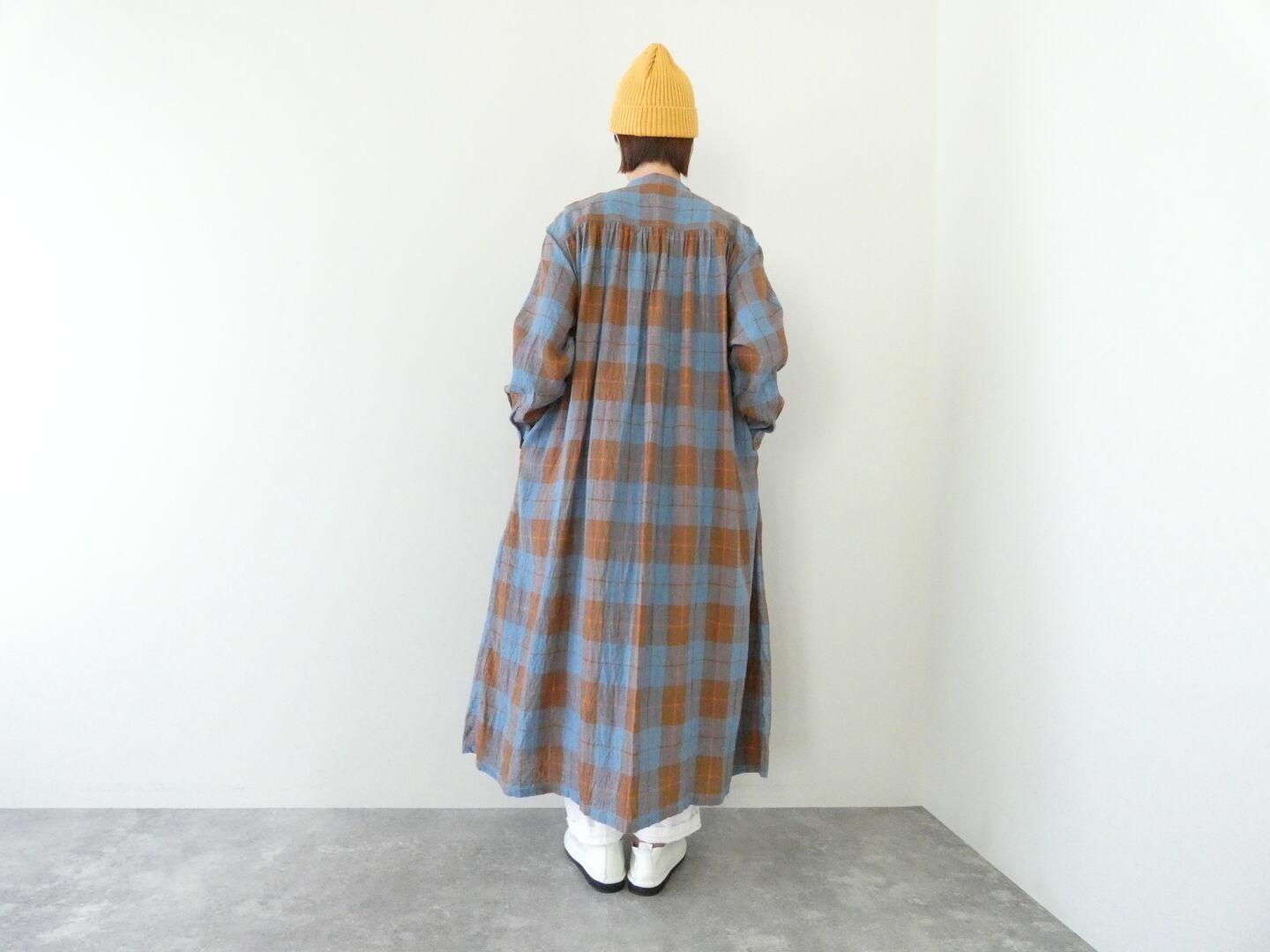 ichiAntiquite's(イチアンティークス) CHECK DRESS　コットンリネンチェックドレスの商品画像5