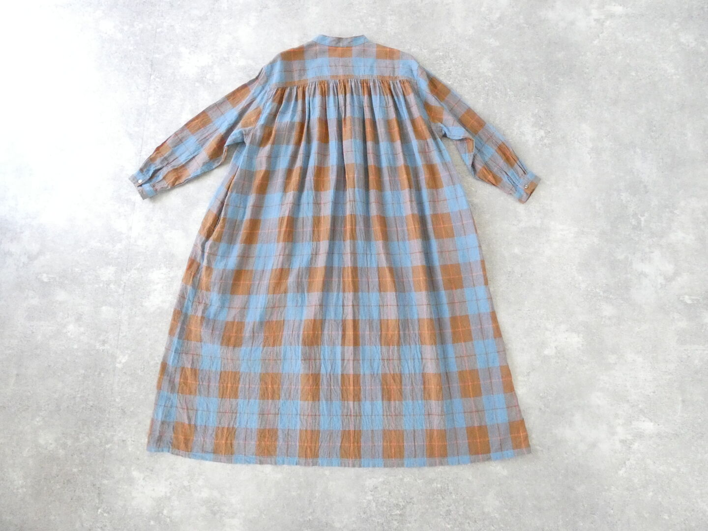 ichiAntiquite's(イチアンティークス) CHECK DRESS　コットンリネンチェックドレスの商品画像9