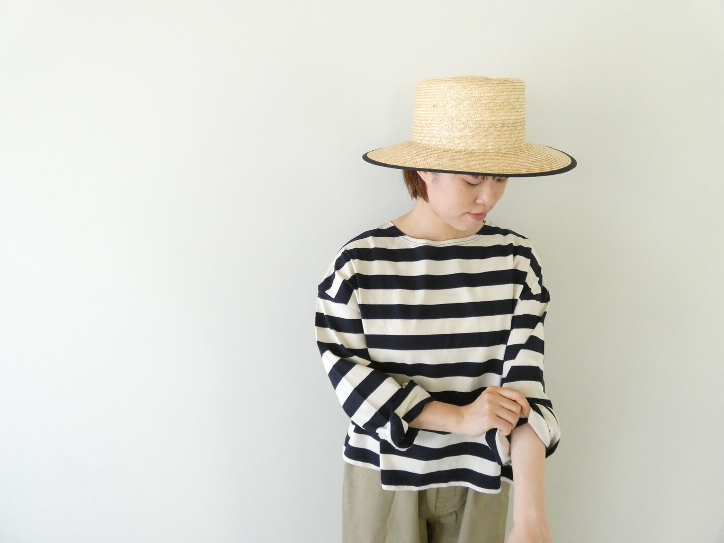 ichi(イチ) ボーダーワイドスリーブプルオーバー 長袖の商品画像1