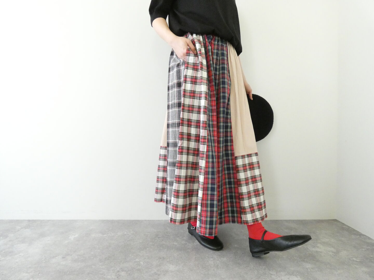 NATURAL LAUNDRY(ナチュラルランドリー) 先染めパネルシャーリングスカートの商品画像6