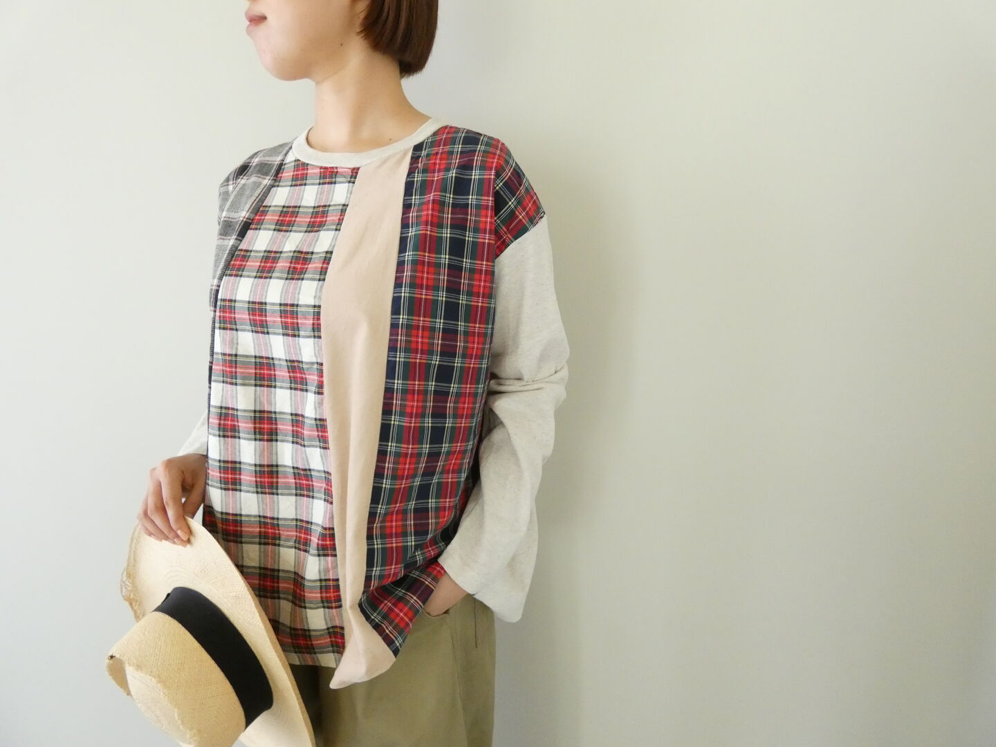 NATURAL LAUNDRY(ナチュラルランドリー) 先染めパネルAラインプルオーバーの商品画像1