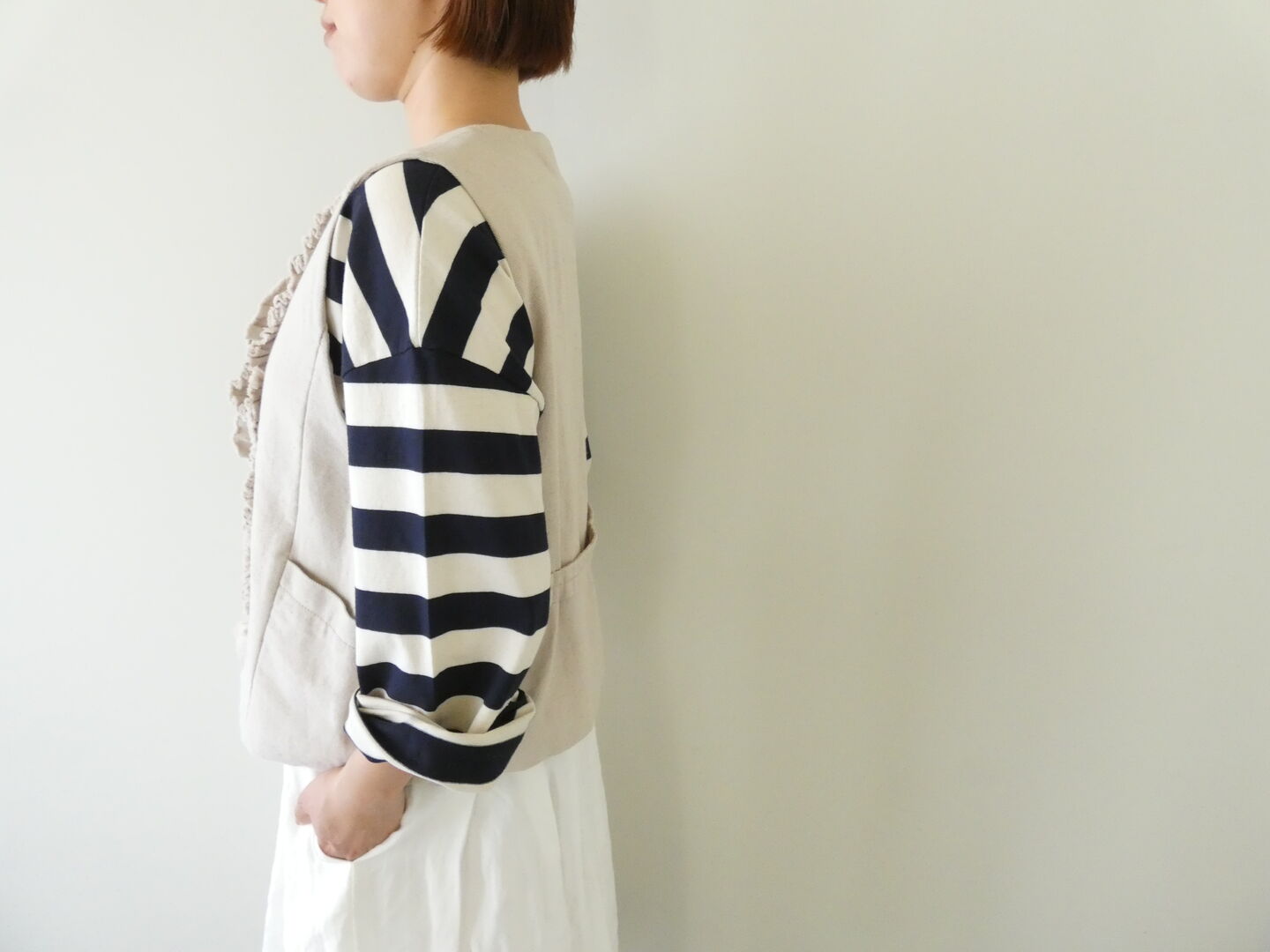 LAITERIE(レイトリー) 綿麻ツイルフリルベストの商品画像10