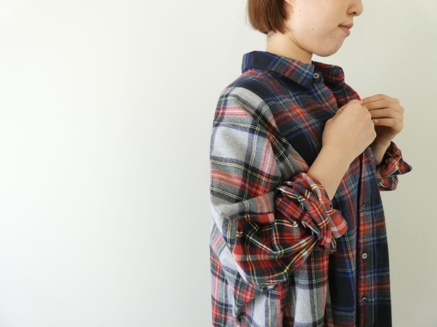 UNIVERSAL TISSU(ユニヴァーサル ティシュ) MIXチェックレギュラーシャツの商品画像5