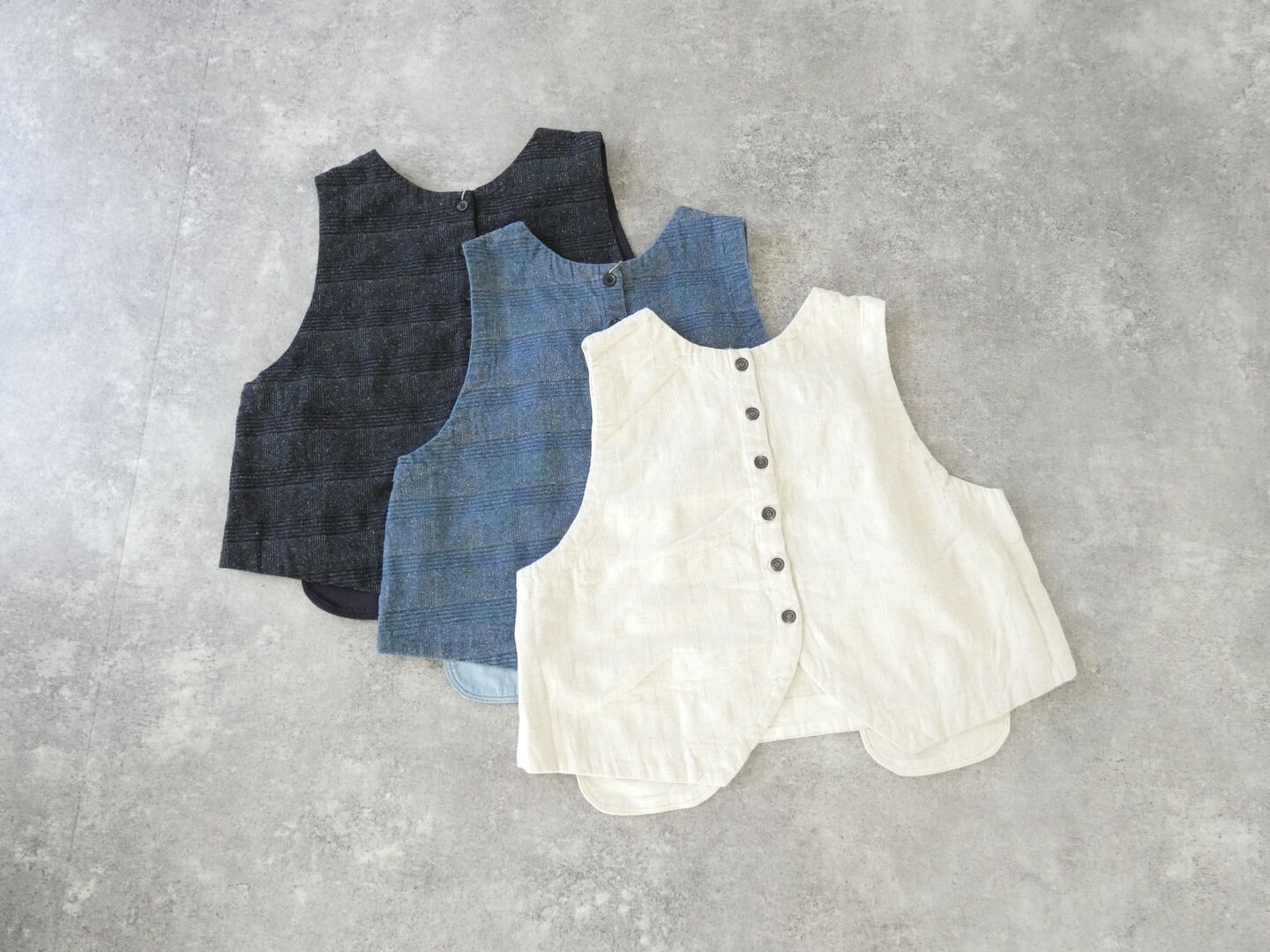tumugu(ツムグ) グレンチェックデニムジャガード2wayベストの商品画像10