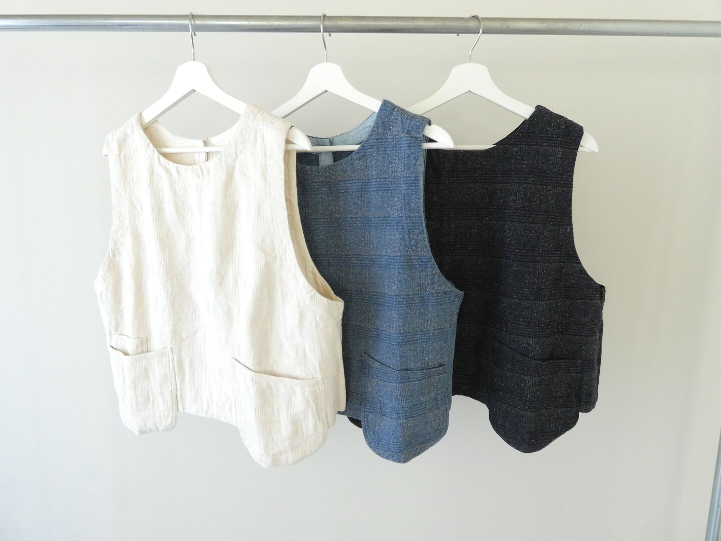tumugu(ツムグ) グレンチェックデニムジャガード2wayベストの商品画像11
