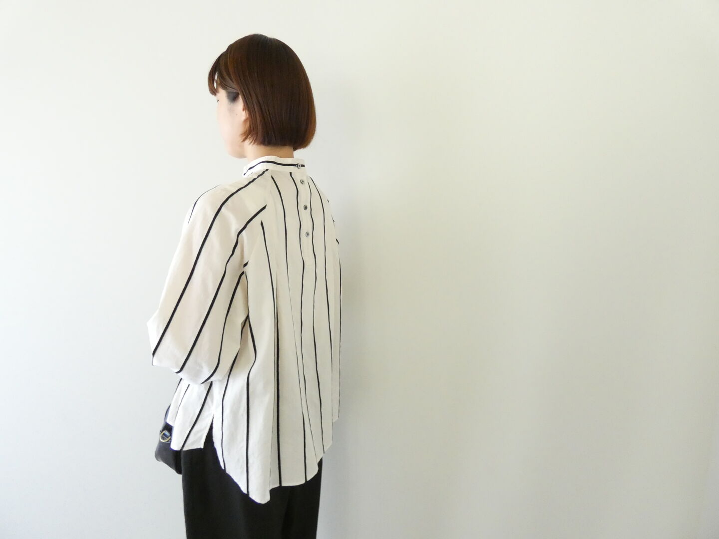 FIL DE FER(フィルデフェール) ベロアラインストライプ　スタンドブラウスの商品画像6