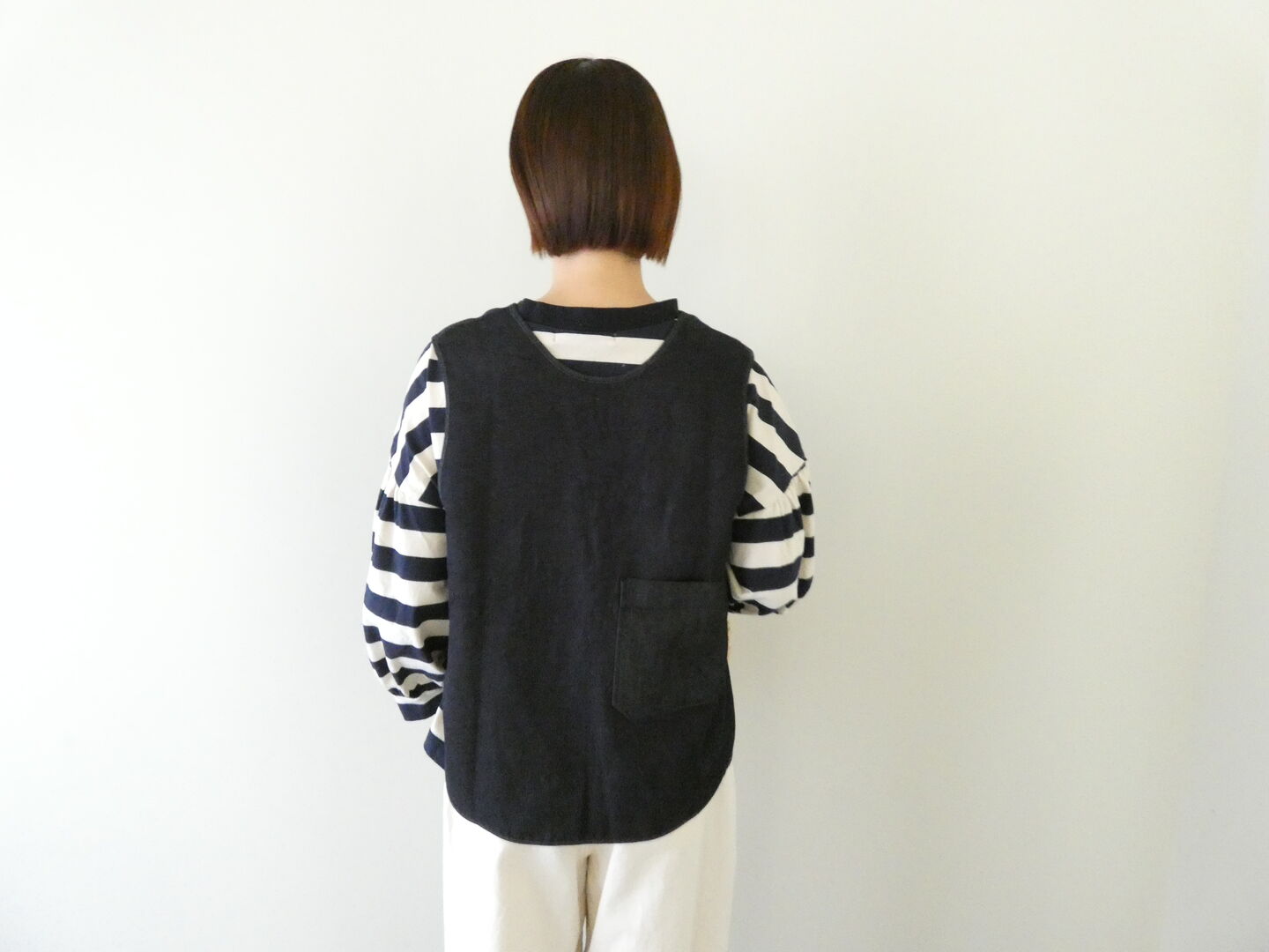 NARU ムラ糸デニム裏起毛フリップ2WAYベストの商品画像8