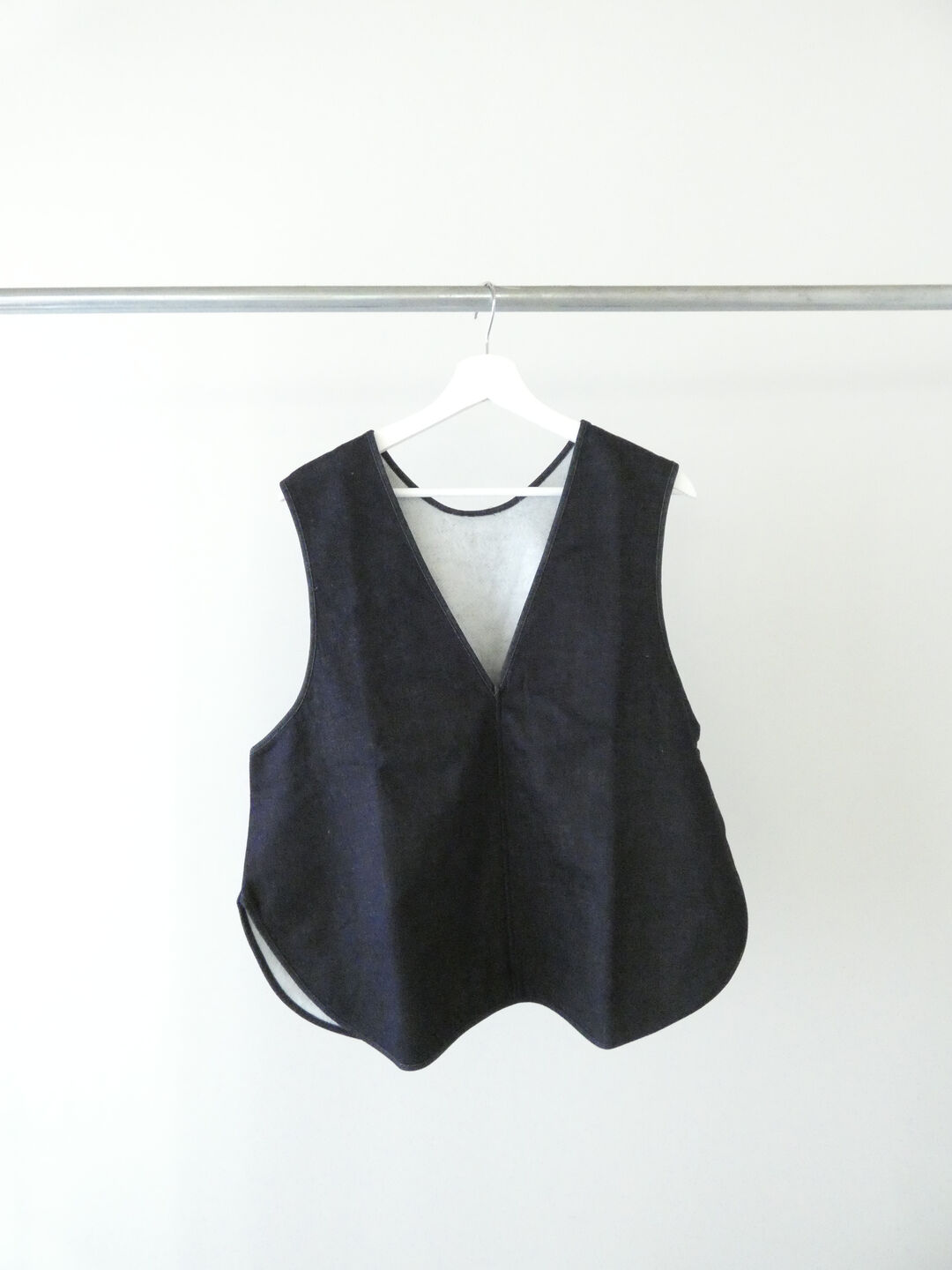 NARU ムラ糸デニム裏起毛フリップ2WAYベストの商品画像9
