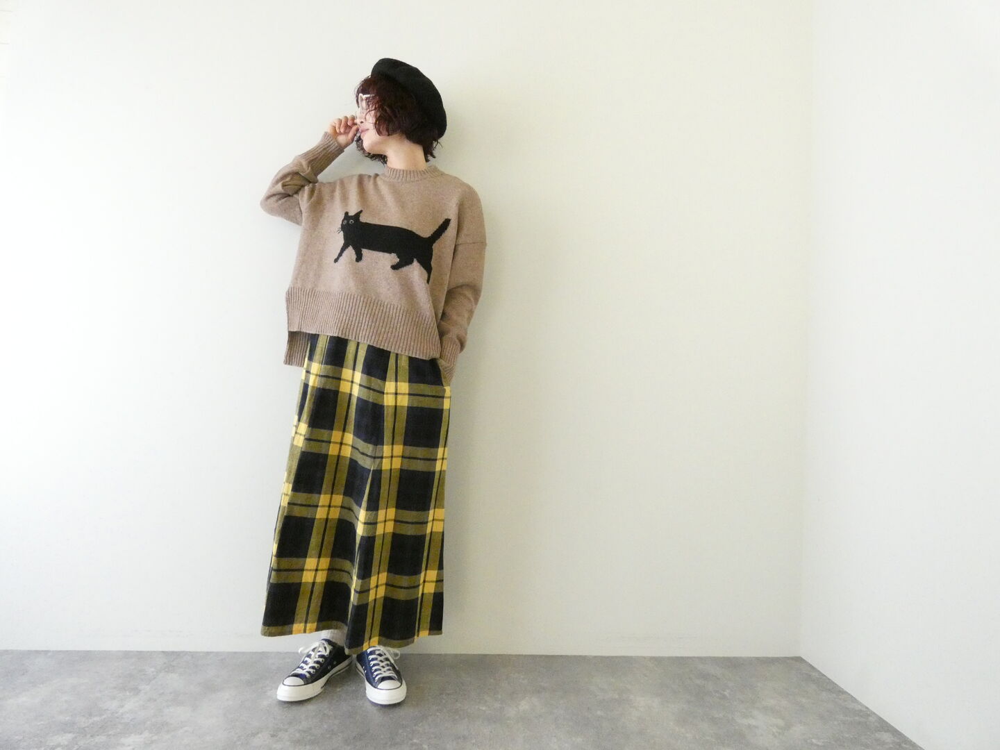 NARU エアーヤーンコットンくろねこコモドニットの商品画像1