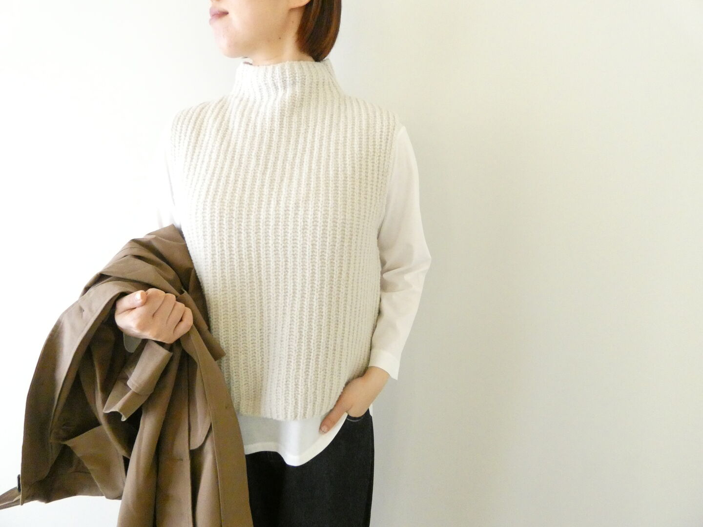 evam eva(エヴァムエヴァ) renew-wool vestの商品画像1