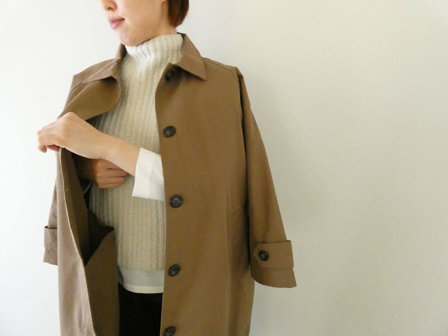mao made(マオメイド) T/Cライトツイルドルマンステンカラーコートの商品画像10
