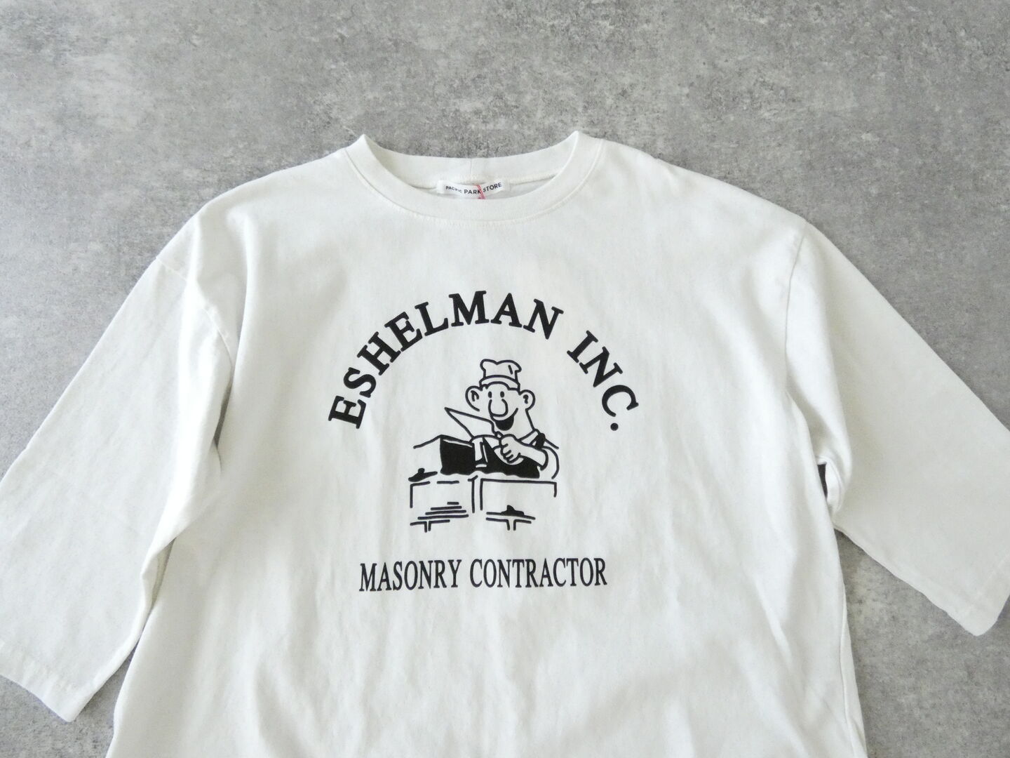 PACIFIC PARK STORE(パシフィックパークストア) 17/-BD天竺ラウンドヘムロゴTee ESHELMANの商品画像44