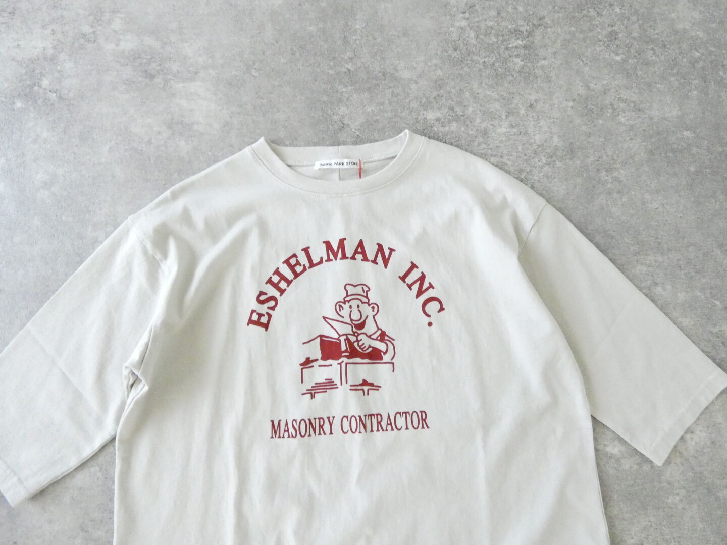 PACIFIC PARK STORE(パシフィックパークストア) 17/-BD天竺ラウンドヘムロゴTee ESHELMANの商品画像58