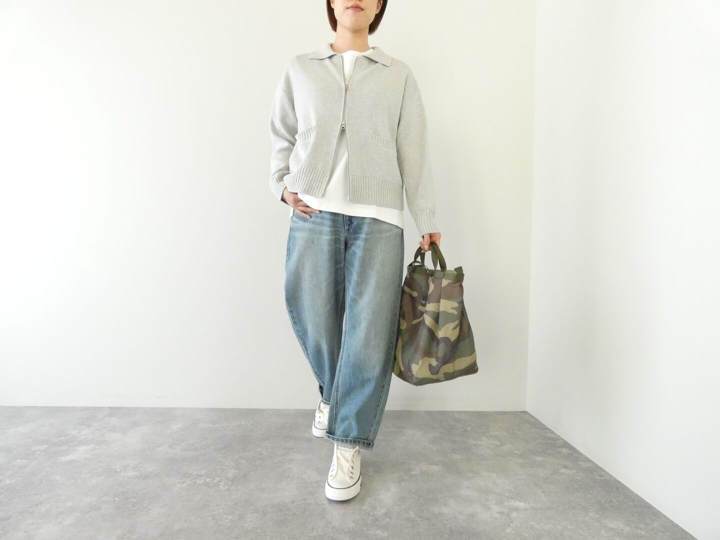 mao made(マオメイド) やわらかコットン異ケージリブZIP UP ジャケットの商品画像1