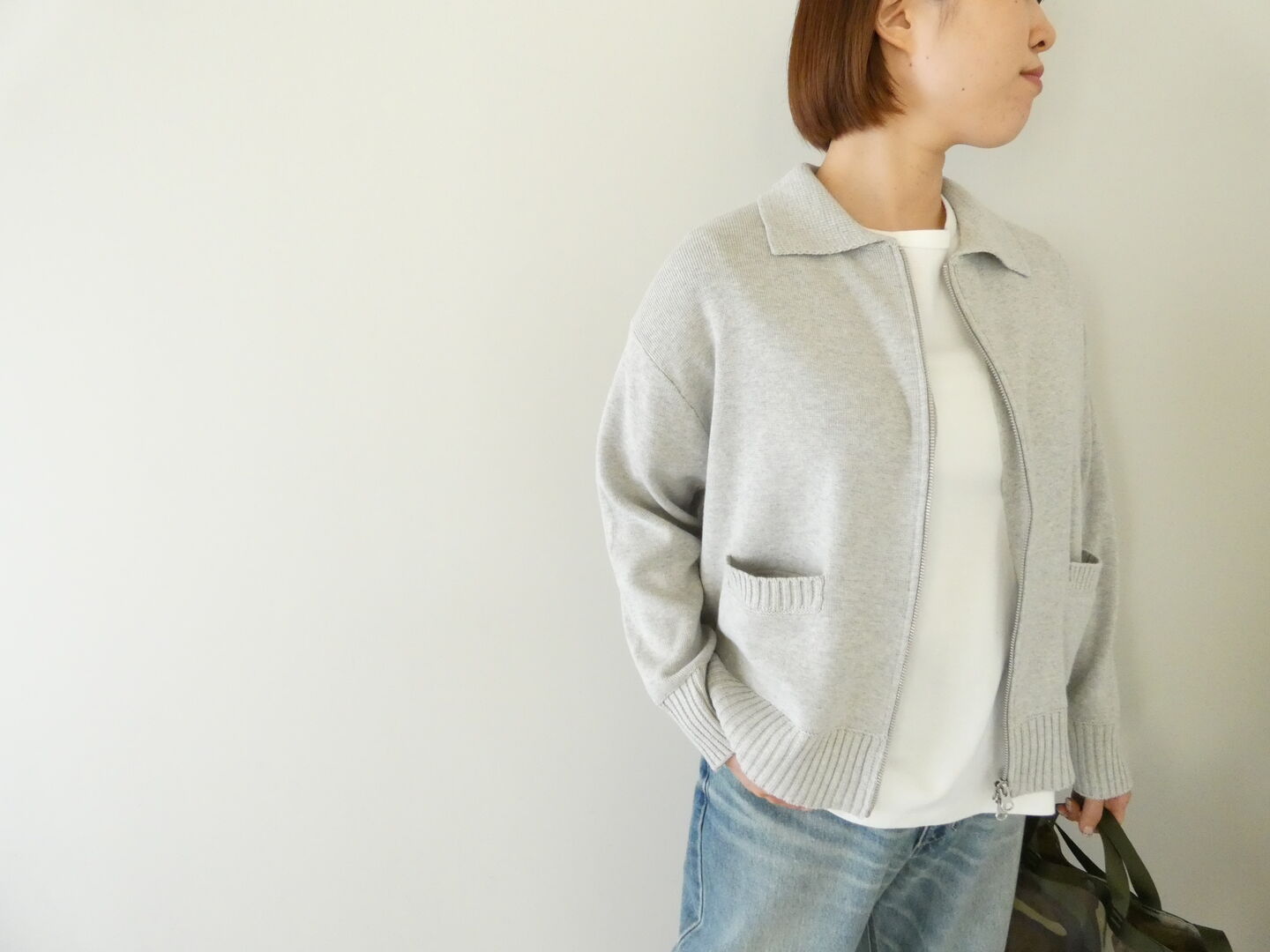 mao made(マオメイド) やわらかコットン異ケージリブZIP UP ジャケットの商品画像2