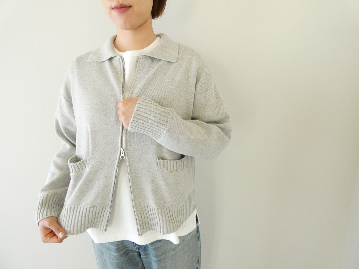 mao made(マオメイド) やわらかコットン異ケージリブZIP UP ジャケットの商品画像8