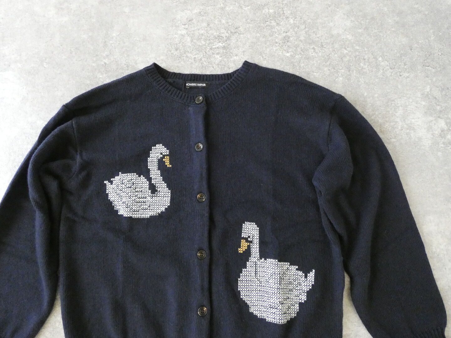 NOMBRE IMPAIR(ノンブルアンペール) スワン刺繍クルーネックカーデの商品画像9
