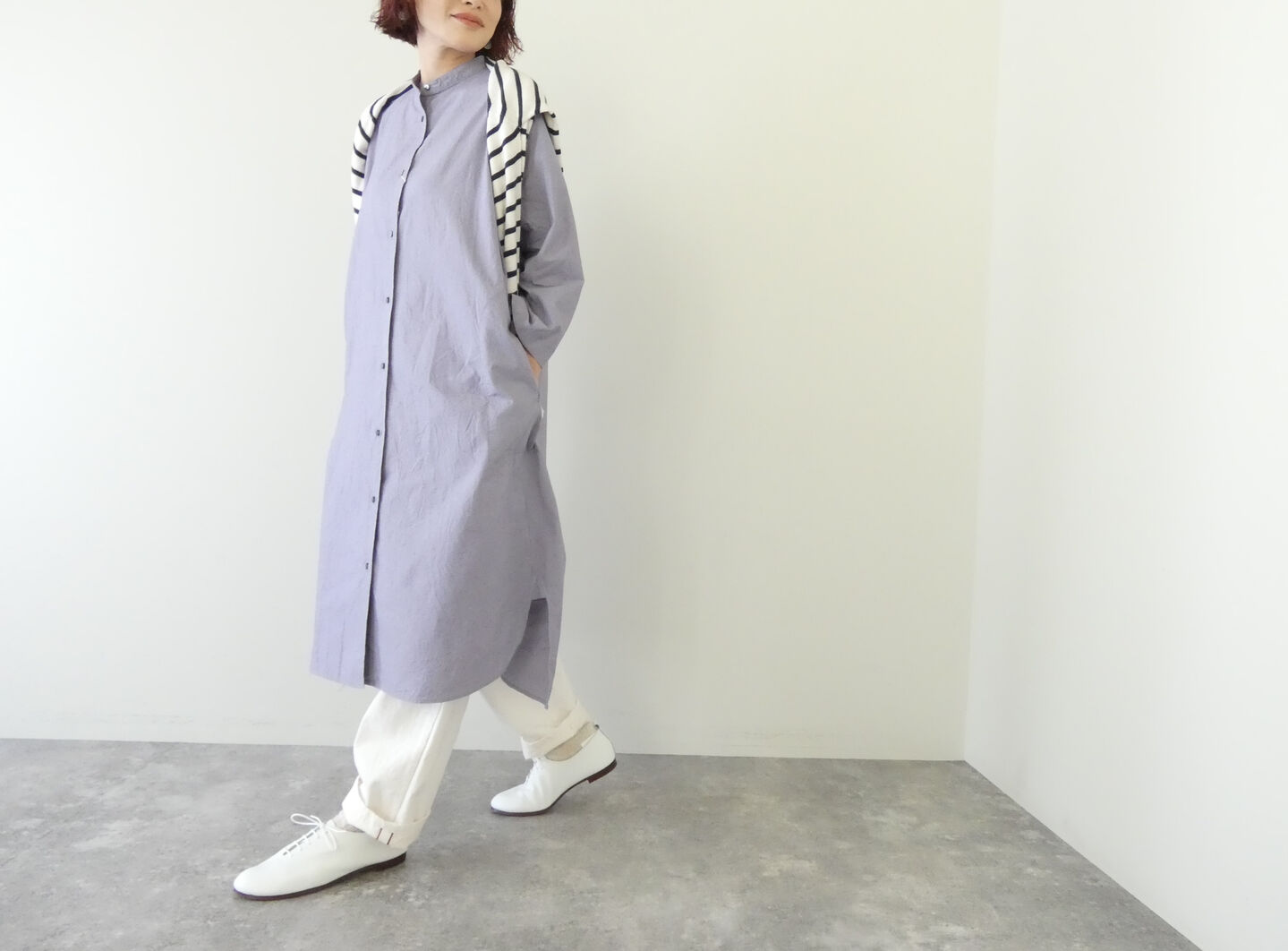 yuni(ユニ イズ ライク ア フラワー トゥー ミー) コットンキャッチワッシャーバンドカラーワンピースの商品画像8