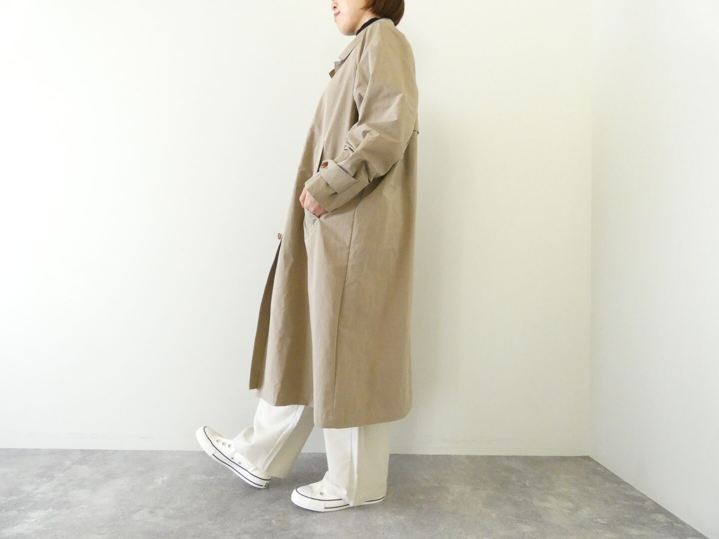 OUVERT(ウーヴェル) NY/PE割繊ウェザーヴィンテージタンブラー撥水加工バルマカーンレイニーコートの商品画像10