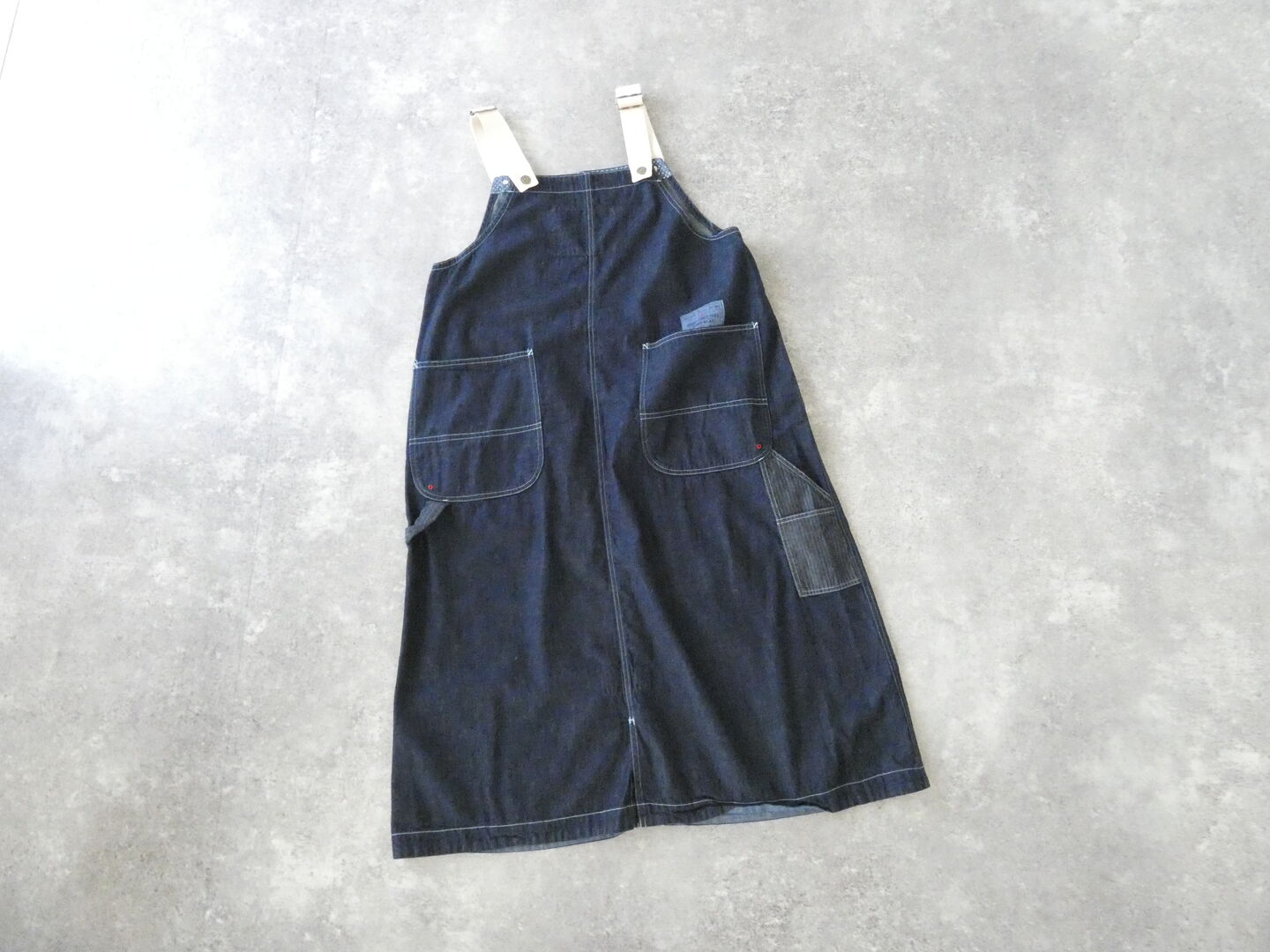 快晴堂(かいせいどう) Girlsマルチシーズン 7オンスデニム BIGオーバーオールスカートの商品画像10