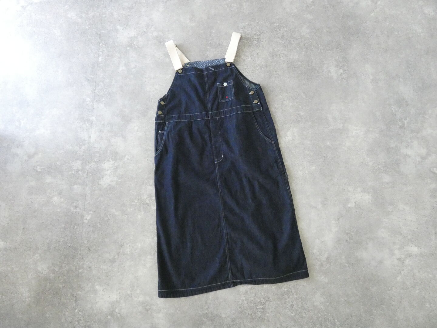 快晴堂(かいせいどう) Girlsマルチシーズン 7オンスデニム BIGオーバーオールスカートの商品画像2
