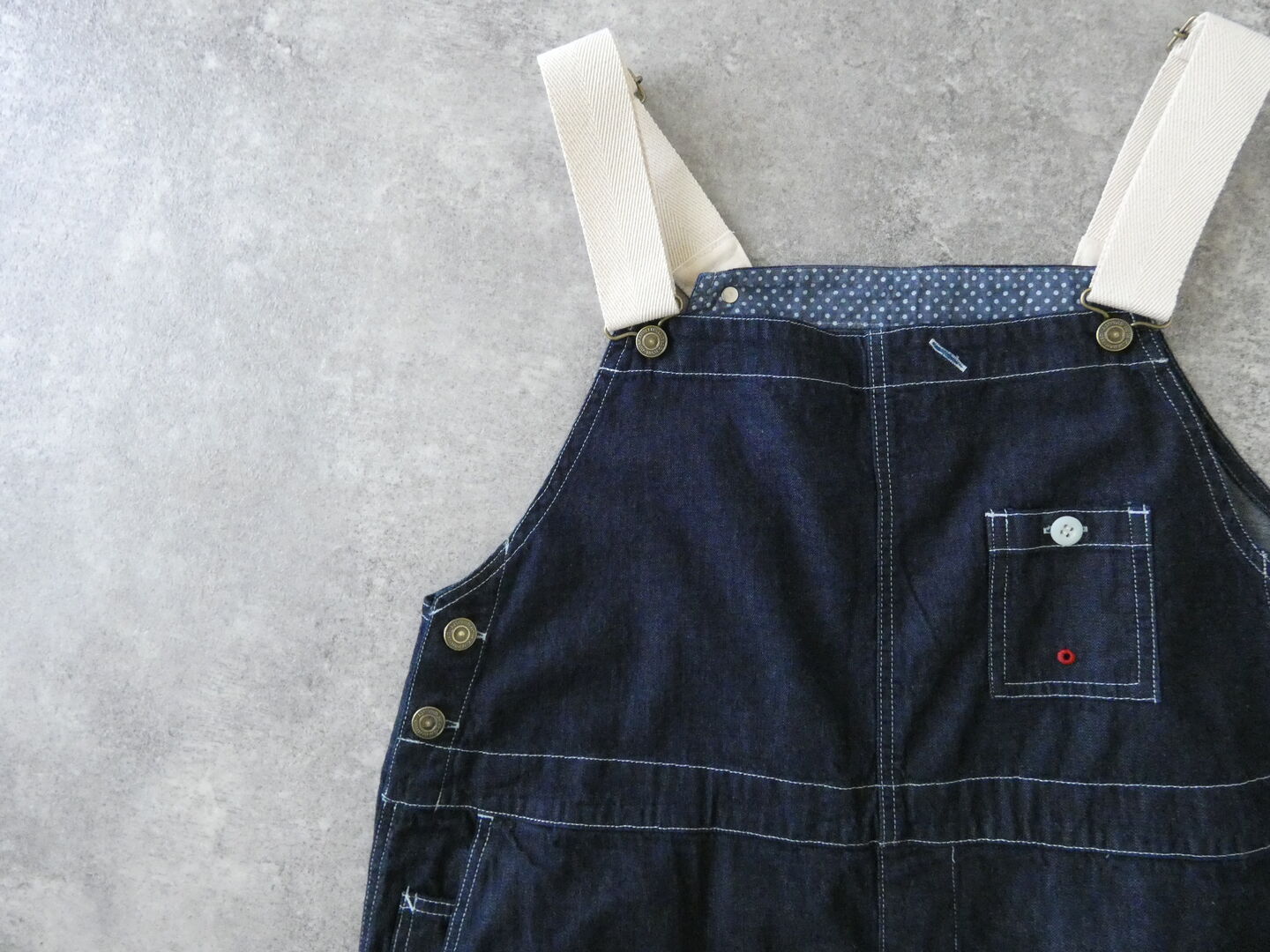 快晴堂(かいせいどう) Girlsマルチシーズン 7オンスデニム BIGオーバーオールスカートの商品画像25