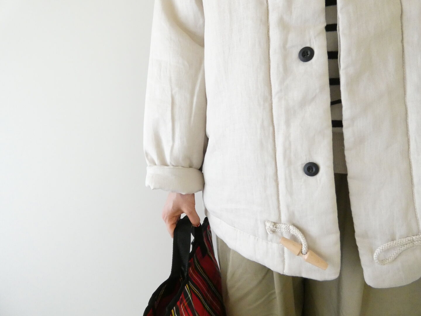 LAITERIE(レイトリー) リネン中綿トグルハーフコートの商品画像6