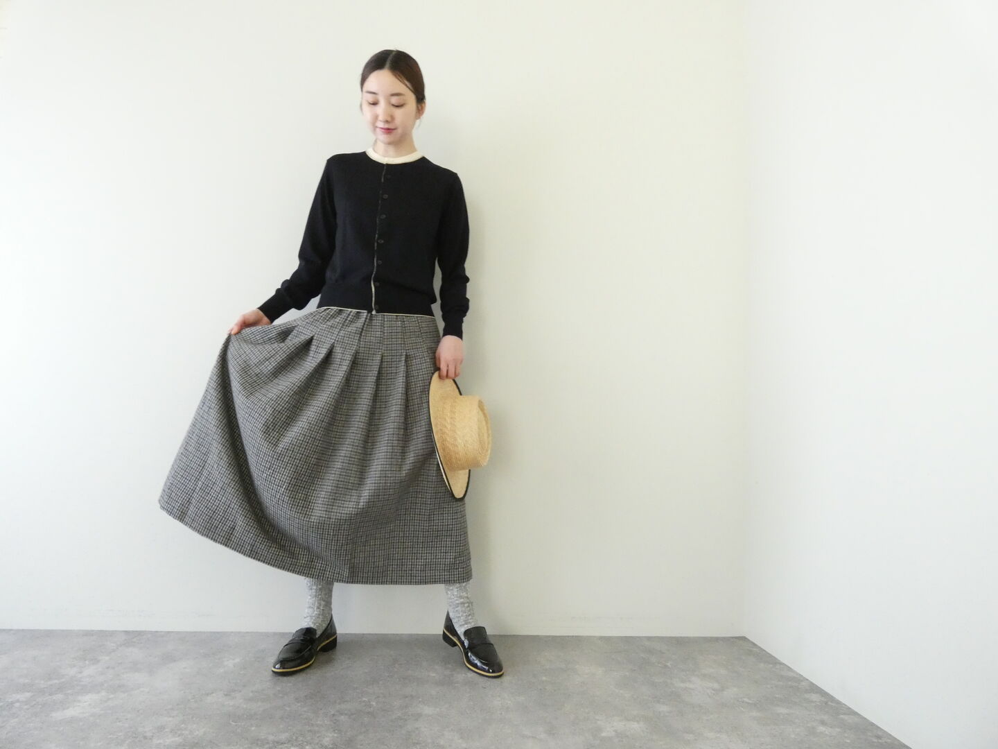 ina(イナ) ECO WOOL ガンクラブタックスカートの商品画像4