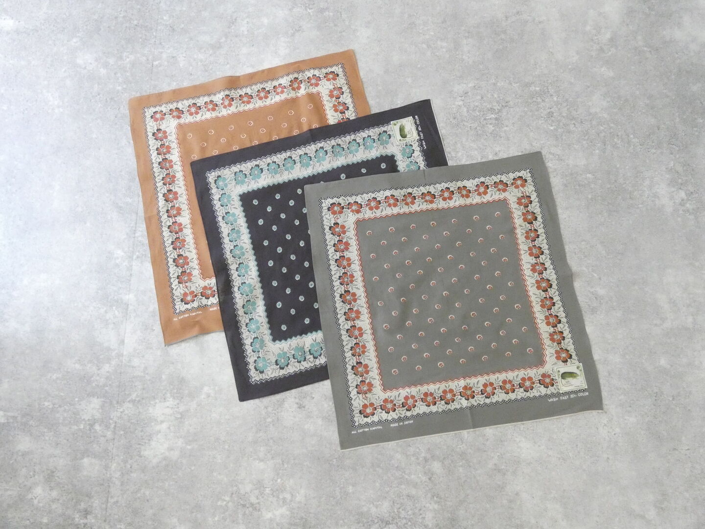 KAPITAL(キャピタル) fastcolor セルビッチバンダナ(ガーランドカリコ)20×20の商品画像2