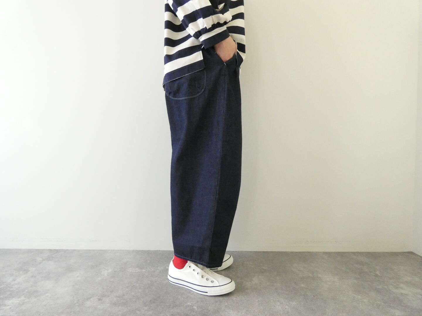 快晴堂(かいせいどう) Girlsマルチシーズン 7オンスデニム　ふわふわタックパンツの商品画像2