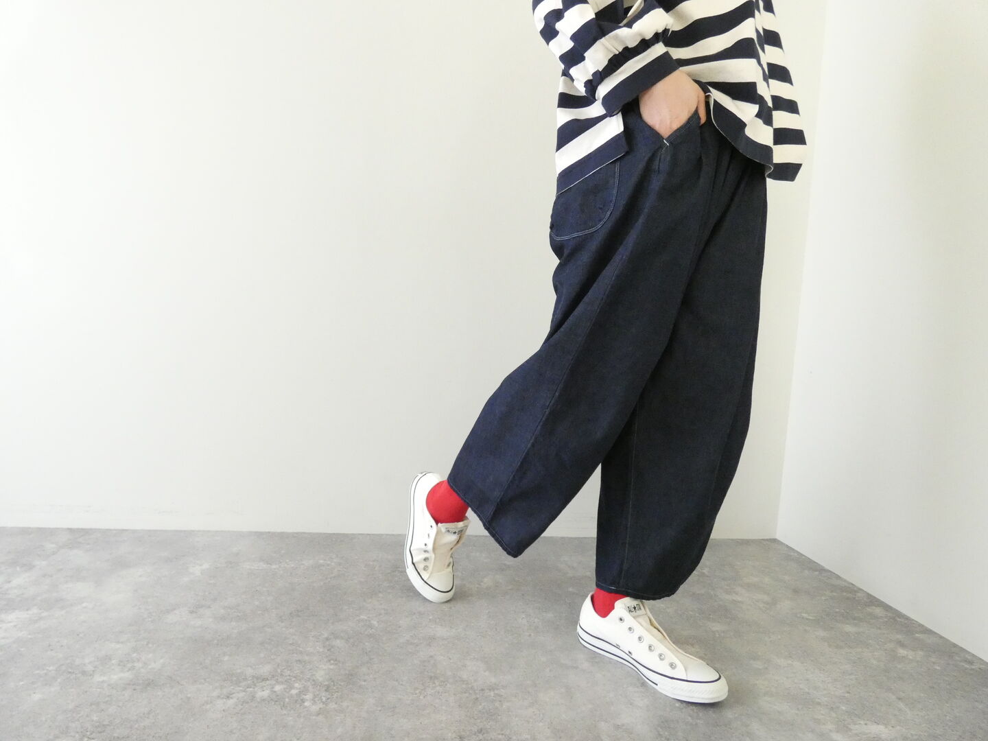 快晴堂(かいせいどう) Girlsマルチシーズン 7オンスデニム　ふわふわタックパンツの商品画像5